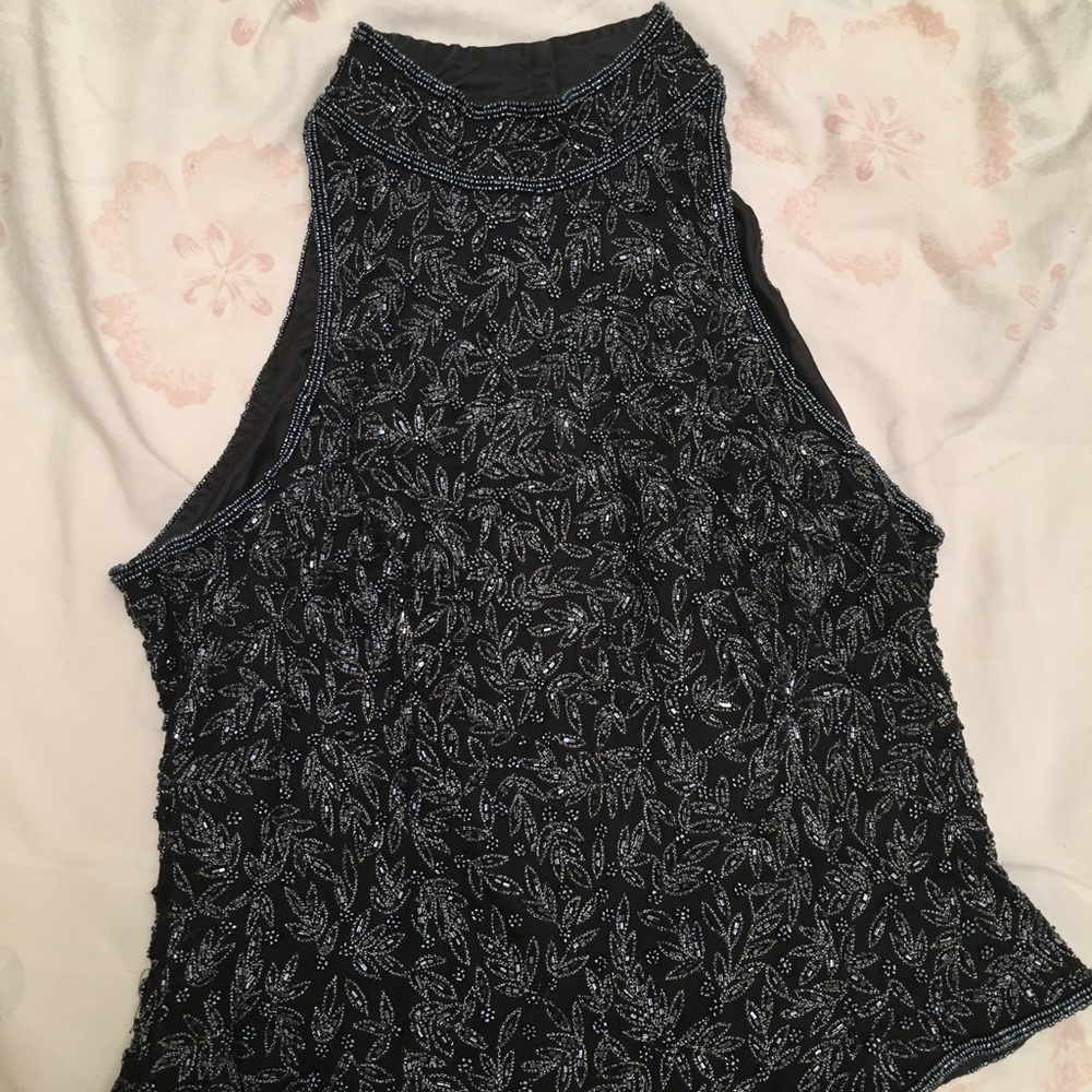 Papell Boutique Sequin Sleeveless Top